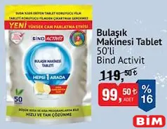 BİND ACTİVİT BULAŞIK MAKİNESİ TABLETİ 50'Lİ